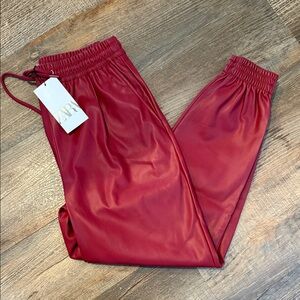 Zara Cherry Red Joggers
